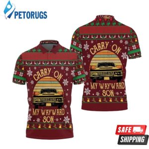 Carry On My Wayward Son Supernatural Retro Ugly Christmas Polo Shirt