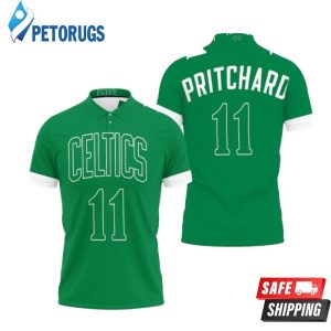 Celtics Payton Pritchard 2020-21 Earned Edition Green Polo Shirt