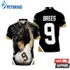 Champion Drew Brees New Orleans Saints Golden Signed Polo Shirt