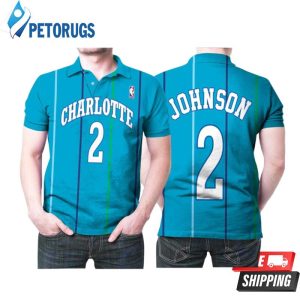 Charlotte Hornets Larry Johnson #2 Legend Player Nba Hardwood Classics Teal 2019 Style Gift For Hornets Fans Polo Shirt