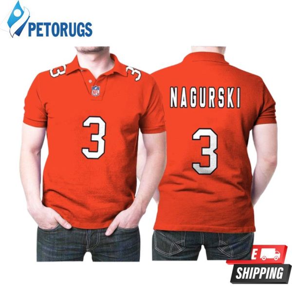 Chicago Bears Bronko Nagurski #3 Nfl Great Player American Football Team Custom Game Orange For Bears Fans Polo Shirt