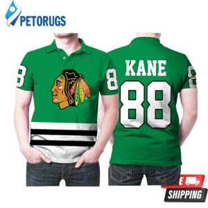 Chicago Blackhawks Patrick Kane 88 Nhl Great Player Ice Hockey Fanatics Branded Green Breakaway Style Blackhawks Fans Polo Shirt