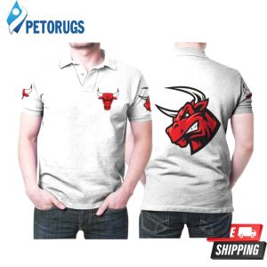 Chicago Bulls Basketball Classic Mascot Logo Gift For Bulls Fans White Polo Shirt