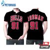 Chicago Bulls Dennis Rodman 91 Nba Mitchell Ness Hardwood Classics Swingman Black 2019 Style Gift For Bulls Fans Polo Shirt