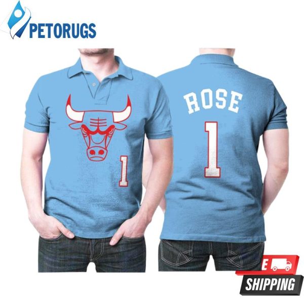 Chicago Bulls Derrick Rose #1 Nba Great Player City Edition New Arrival Blue Style Gift For Bulls Fans Polo Shirt