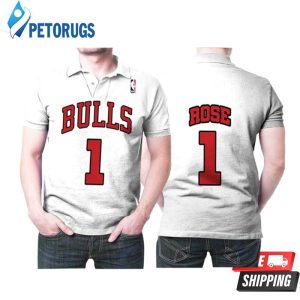 Chicago Bulls Derrick Rose #1 Nba Great Player Throwback White Style Gift For Bulls Fans Polo Shirt