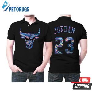 Chicago Bulls Michael Jordan 23 Legend Player Nba Basketball Iridescent Holographic Black Style Bulls Fans Jordan Lovers Polo Shirt