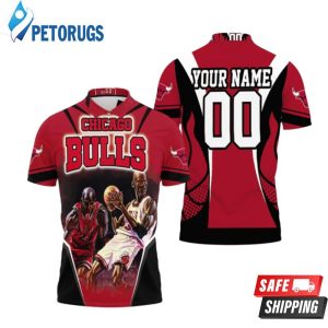 Chicago Bulls Michael Jordan Legends Red Black Personalized Polo Shirt