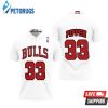 Chicago Bulls Scottie Pippen #33 Nba Great Player Throwback White Style Polo Shirt