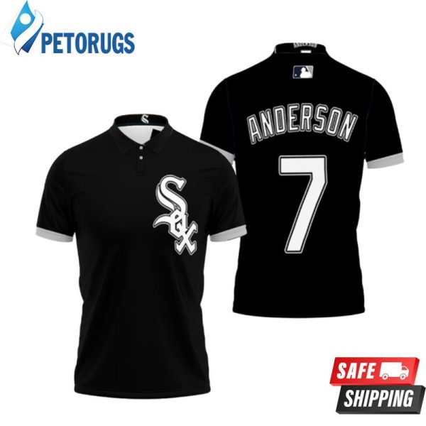 Chicago White Sox Tim Anderson 7 Mlb Team Black Inspired Style Polo Shirt