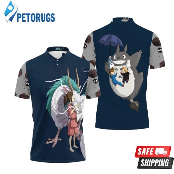 Chihiro Kiss Haku Cute Scene For Spirited Away Studio Ghibli Fan Polo Shirt