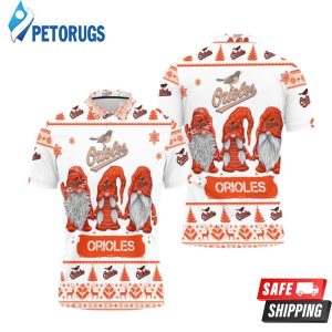 Christmas Gnomes Baltimore Orioles Ugly Sweat Christmas Polo Shirt