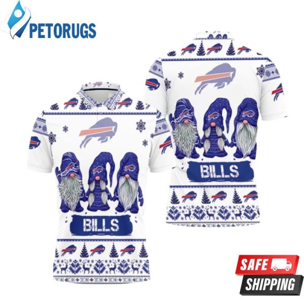 Christmas Gnomes Buffalo Bills Ugly Sweat Christmas Polo Shirt