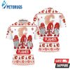 Christmas Gnomes Calgary Flames Ugly Sweat Christmas Polo Shirt