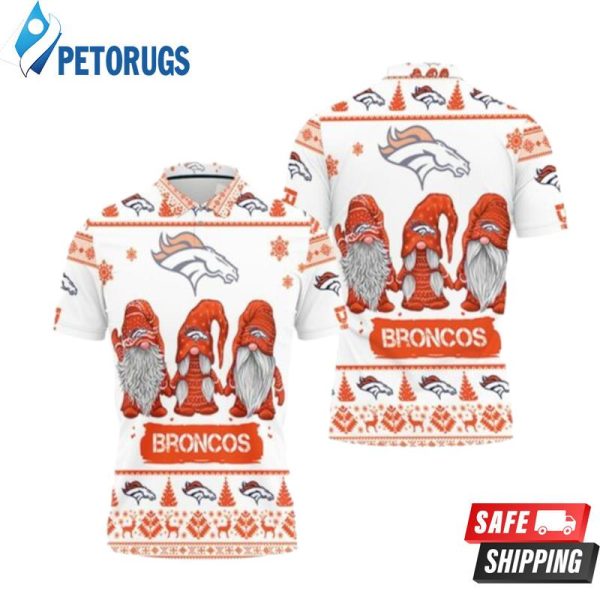 Christmas Gnomes Denver Broncos Ugly Sweat Christmas Polo Shirt