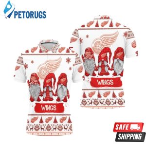 Christmas Gnomes Detroit Red Wings Ugly Sweat Christmas Polo Shirt