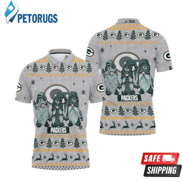 Christmas Gnomes Green Bay Packers Ugly Christmas Polo Shirt