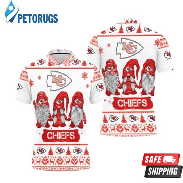 Christmas Gnomes Kansas City Chiefs Ugly Sweat Christmas Polo Shirt