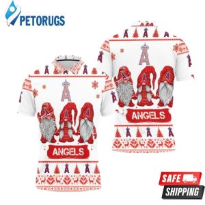 Christmas Gnomes Los Angeles Angels Ugly Sweat Christmas Polo Shirt