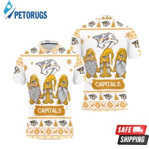 Christmas Gnomes Nashville Predators Ugly Sweat Christmas Polo Shirt