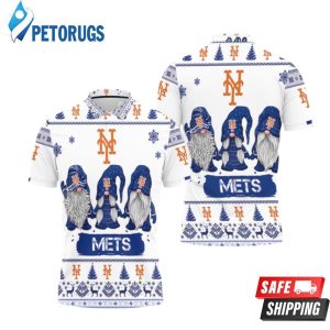 Christmas Gnomes New York Mets Ugly Sweat Christmas Polo Shirt