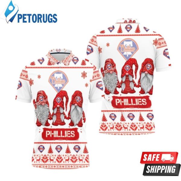 Christmas Gnomes Philadelphia Phillies Ugly Sweat Christmas Polo Shirt