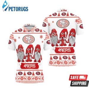 Christmas Gnomes San Francisco 49ers Ugly Sweat Christmas Polo Shirt