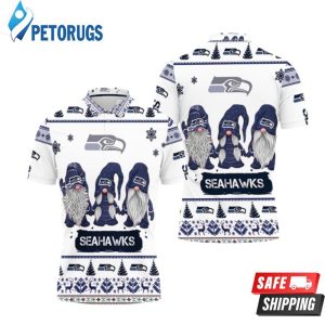 Christmas Gnomes Seattle Seahawks Ugly Sweat Christmas Polo Shirt