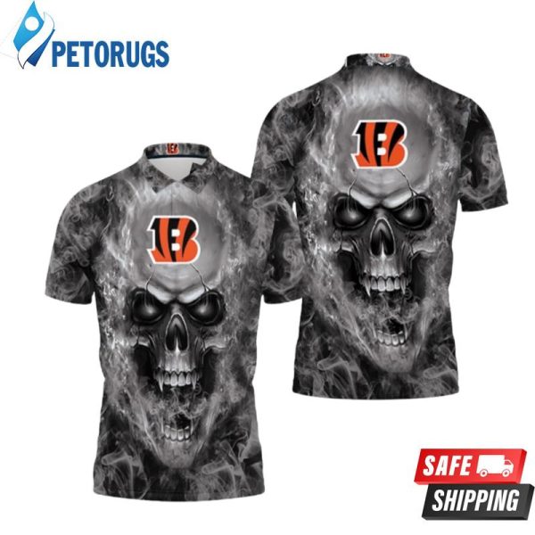 Cincinnati Bengals Nfl Fans Skull Polo Shirt