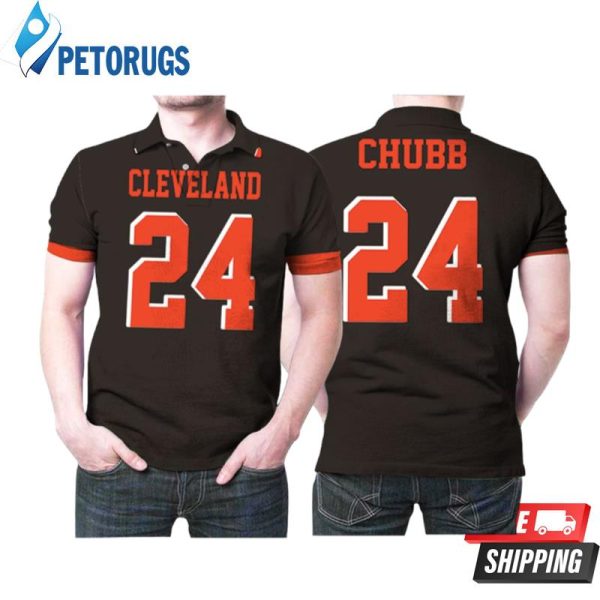 Cleveland Browns Nick Chubb 24 Nfl American Football Team Game Brown Style Gift For Browns Fans Polo Shirt