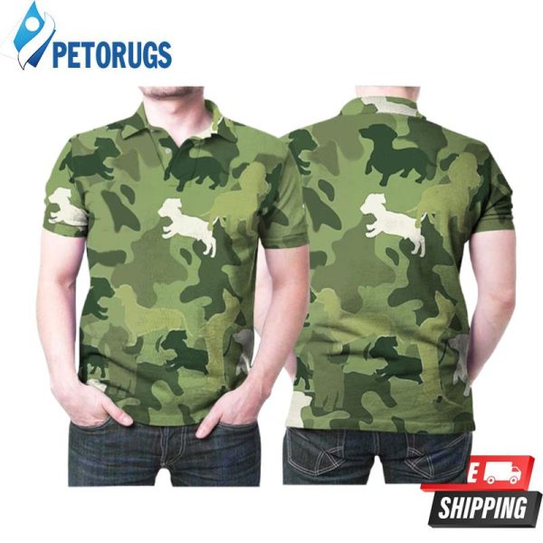 Dachshund Dog Pattern Camouflage Color Style Designed For Dachshund Dog Lovers Polo Shirt