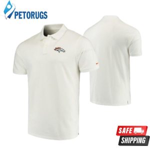 Denver Broncos White Stretch Pique Polo Shirt