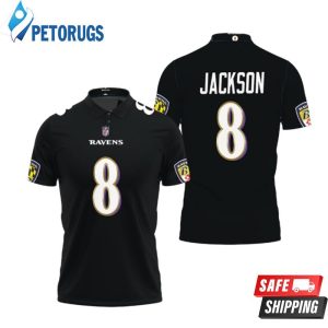 Design Baltimore Ravens Lamar Jackson #8 Great Player Nfl American Football Game Black 2019 Polo Shirt