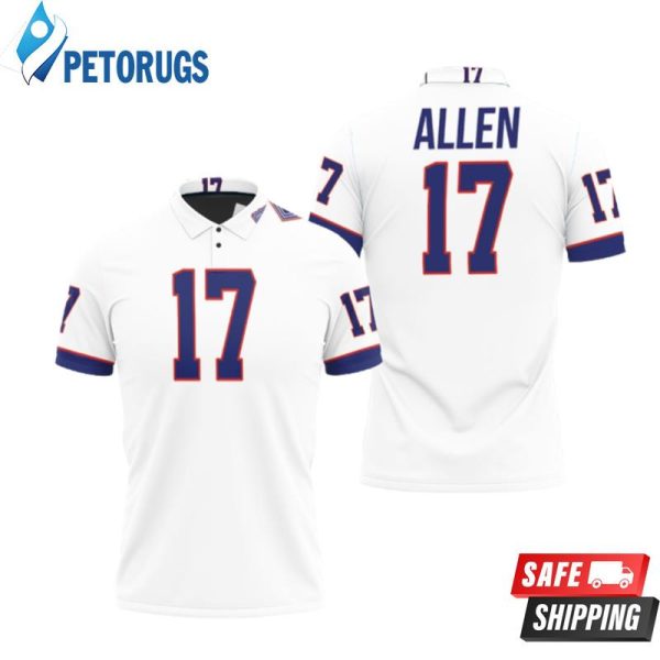 Design Buffalo Bills Josh Allen #17 Nfl Great Player American Football White Vintage Bills Fans Polo Shirt