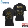 Design Chicago Bears Walter Payton #34 Great Player Nfl Black Golden Edition Vapor Limited Style Custom Polo Shirt