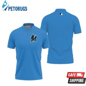 Design Miami Marlins Alternate 2019 Team Blue Thunder 2019 Inspired Style Polo Shirt