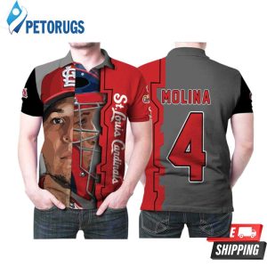 Design St Louis Cardinals Yadier Molina 3 Legend Split Face Mlb Baseball Team Polo Shirt