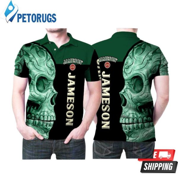 Design Sugar Skull Jameson Irish Whiskey Printed Polo Shirt