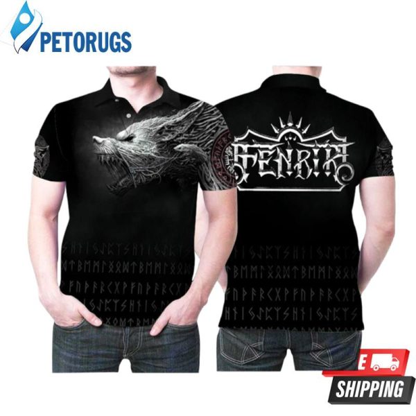 Design Vikings Fenrir Giant Wolf Norse Mythology Polo Shirt