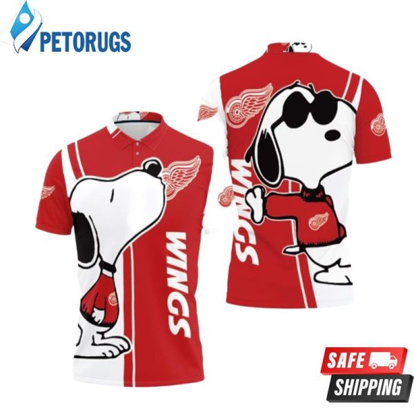 Detroit Red Wings Snoopy Lover Printed Polo Shirt