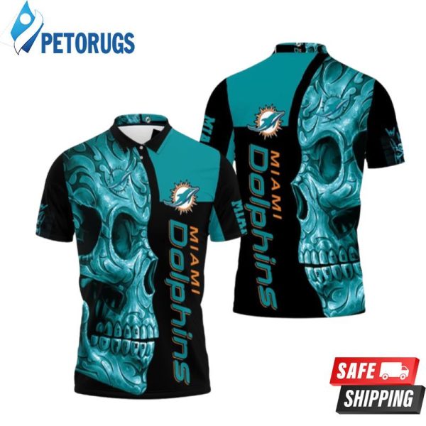 Dolphins Nfl Skull Polo Shirt