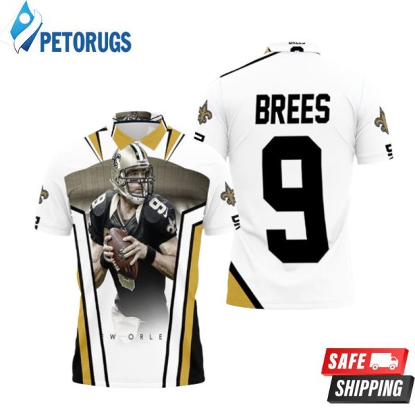 Drew Brees New Orleans Saints Stadium Background Polo Shirt