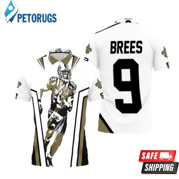 Drew Brees New Orleans Saints Watercolor Polo Shirt