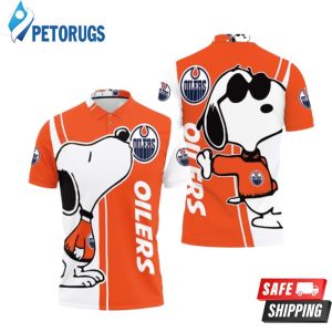 Edmonton Oilers Snoopy Lover Printed Polo Shirt