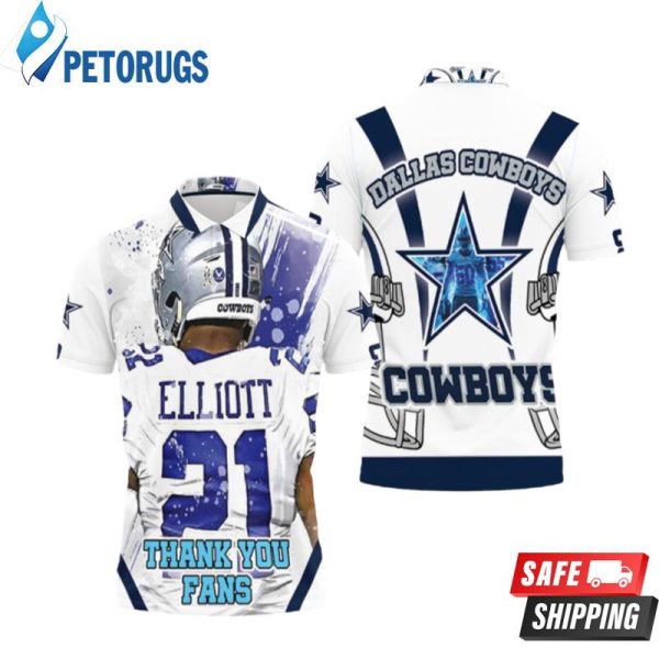 Ezekiel Elliott #21 Nfc East Division Champions Super Bowl Dallas Cowboys Thank You Fans Polo Shirt