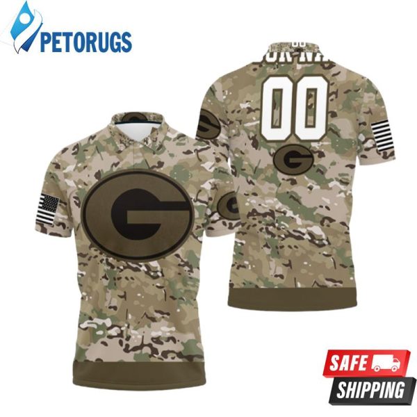 Georgia Bulldogs Camo Pattern Personalized Polo Shirt