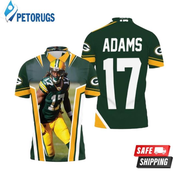 Green Bay Packer Davante Adams Legend 17 Yellow Green Polo Shirt