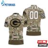 Green Bay Packers Camouflage Veteran Personalized Polo Shirt