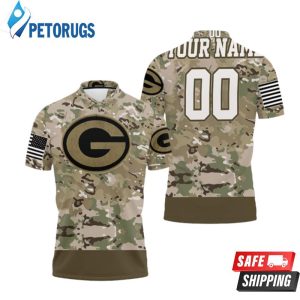 Green Bay Packers Camouflage Veteran Personalized Polo Shirt