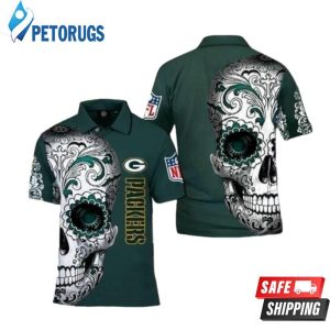 Green Bay Packers Nlf Sugar Skull Polo Shirt